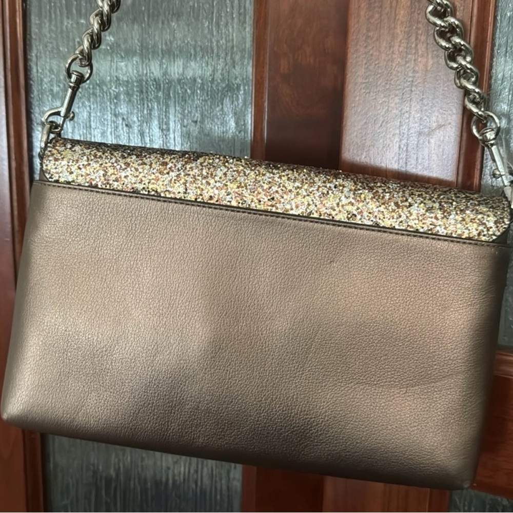 Coach Gold Sparkly Shoulder Bag with Chain Strap - Picture 4 of 6